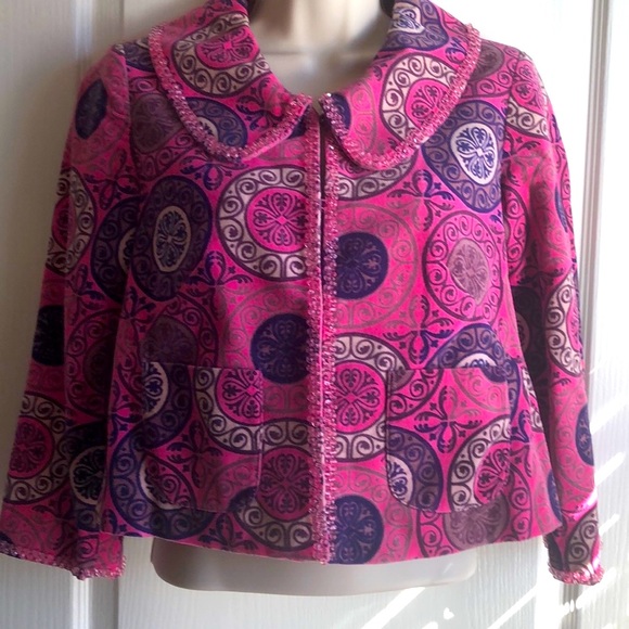 Anthropologie Elevenses Velvet Beaded Jacket/Blazer 3/4 Sleeves - Picture 4 of 8